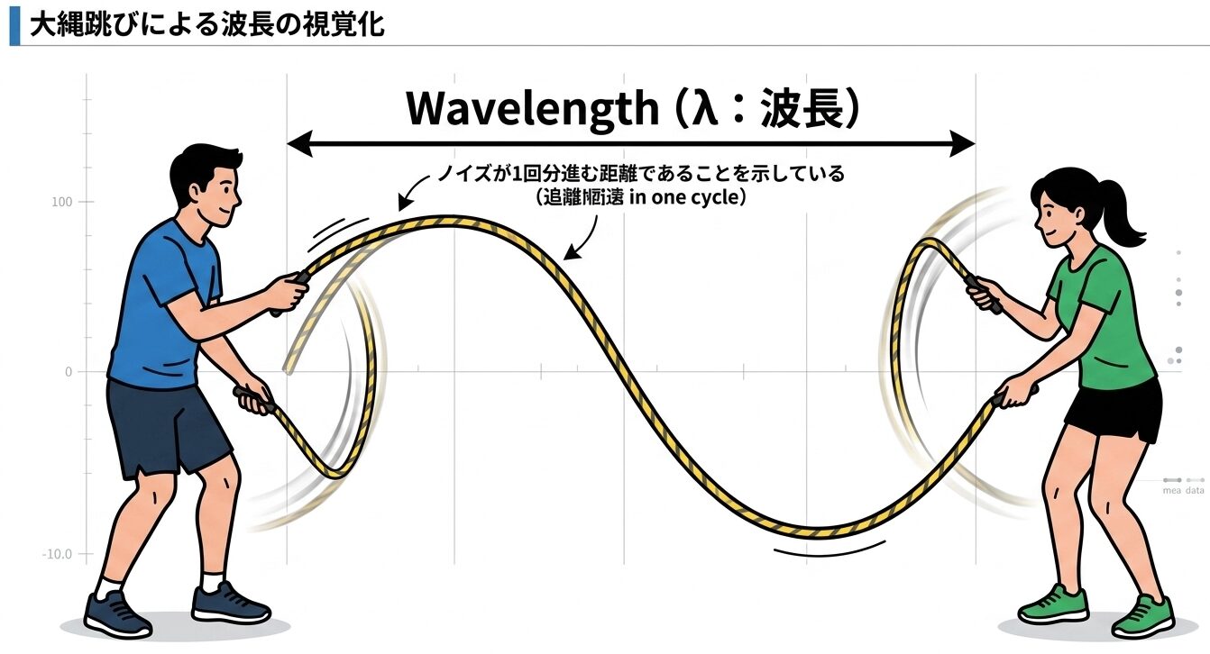 大縄跳びによる波長の視覚化」の画像